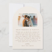Arch Boho Minimalist Photo Wedding Thank You Card 招待状 (裏面)