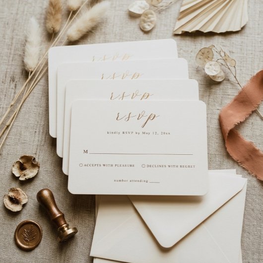 Arch Boho Minimalist Wedding RSVP Card ノートカード