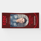 Arch Burgundy Red写真卒業 横断幕 (横)