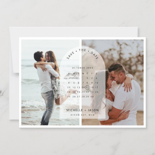 Arch calendar photo Save the Date Magnet マグネット招待状 (正面)