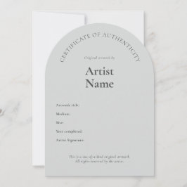 Arch Certificate of Authenticity Artテンプレート 招待状