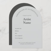 Arch Certificate of Authenticity Artテンプレート 招待状 (正面/裏面)