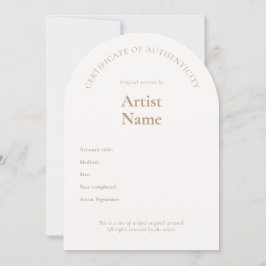 Arch Certificate of Authenticity Artテンプレート 招待状