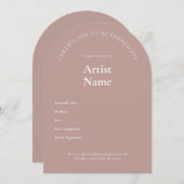 Arch Certificate of Authenticity Artテンプレート 招待状 (正面/裏面)