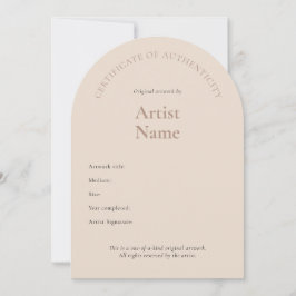 Arch Certificate of Authenticity Artテンプレート 招待状