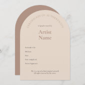 Arch Certificate of Authenticity Artテンプレート 招待状 (正面/裏面)