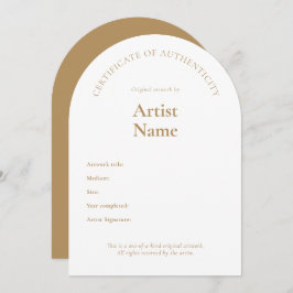 Arch Certificate of Authenticity Artテンプレート 招待状