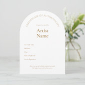 Arch Certificate of Authenticity Artテンプレート 招待状 (スタンド正面)
