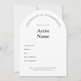 Arch Certificate of Authenticity Artテンプレート 招待状