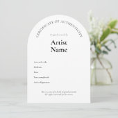 Arch Certificate of Authenticity Artテンプレート 招待状 (スタンド正面)