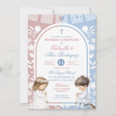 Arch Cielito Lindo Sibling Boy and Girl First Holy 招待状 (正面)