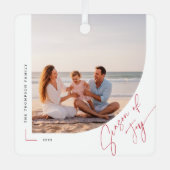 Arch Double Sided Family Beach Photo Christmas メタルオーナメント (正面)