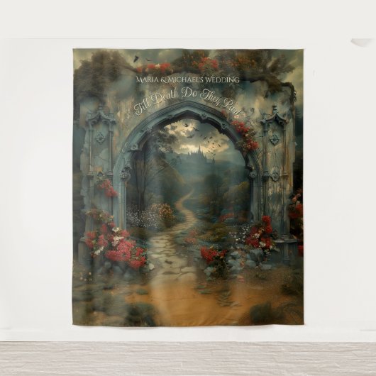 Arch Dracula Castle Gothic Photo Booth Backdrop タペストリー (正面)