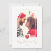 Arch Effect Red Heart Happy Valentine's Day Photo カード (正面)