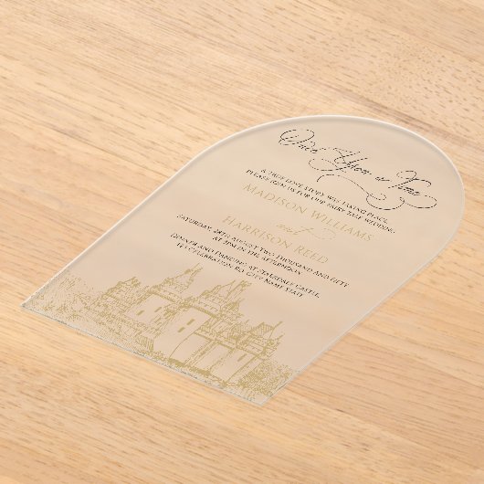 Arch Fairy Tale Acrylic Wedding Invitation アクリル招待状 (レイダウン)