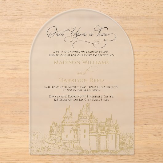 Arch Fairy Tale Acrylic Wedding Invitation アクリル招待状 (正面)