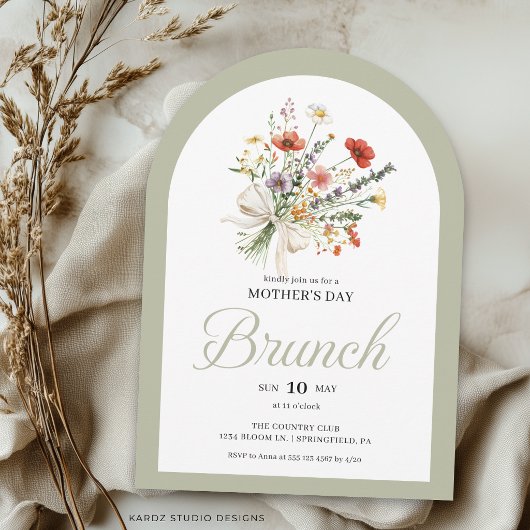 Arch Floral Bouquet Mother’s Day Brunch Invitation 招待状