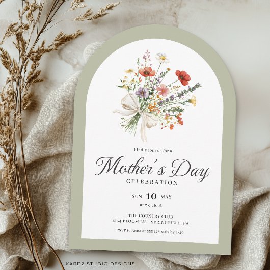 Arch Floral Bouquet Mother’s Day Invitation 招待状