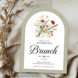 Arch Floral Bouquet Mothers Day Brunch Invitation 招待状