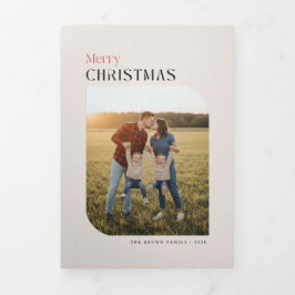 Arch Frame Family Multi Photo Merry Christmas 三つ折り招待状