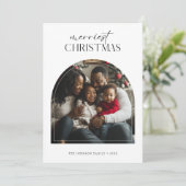 Arch Frame Script メリー Christmas Kids写真 シーズンカード (スタンド正面)