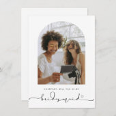 Arch Frame Will Be My Bridesmaid Proposal Card サンキューカード (正面/裏面)