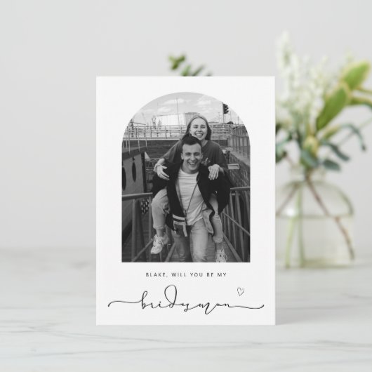 Arch Frame Will Be My Bridesman Proposal Card サンキューカード (スタンド正面)