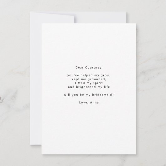 Arch Frame Will Be My Bridesman Proposal Card サンキューカード (裏面)