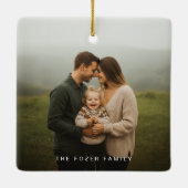 Arch Geometric Green Photo Christmas セラミックオーナメント (裏面)