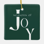 Arch Geometric Green Photo Christmas セラミックオーナメント (正面)