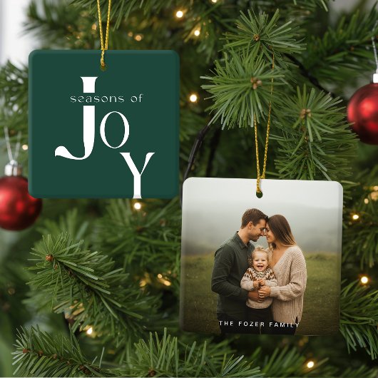 Arch Geometric Green Photo Christmas セラミックオーナメント