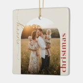 Arch Geometric Photo Family Name Christmas セラミックオーナメント (左)