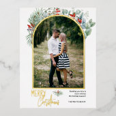 Arch Greeneryメリークリスマスフォト 箔シーズンポストカード (正面)