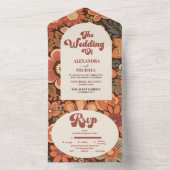 Arch Groovyレトロ70sフローラ オールインワン招待状 (内側)