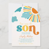 Arch Here Comes The Son Baby Shower Invitation 招待状 (正面)
