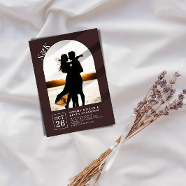 Arch Iモダン Photo I Cocoa Brown I's 結婚 招待状