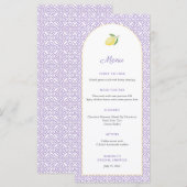 Arch Lemons Lavender Bridal Shower Party メニュー (正面/裏面)