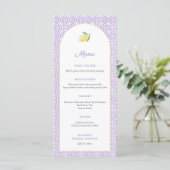 Arch Lemons Lavender Bridal Shower Party メニュー (スタンド正面)