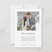 Arch Loveエレガントと感謝してい2写真結婚s サンキューカード (裏面)