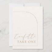Arch Modern Calligraphy Confetti Wedding Sign 招待状 (正面)