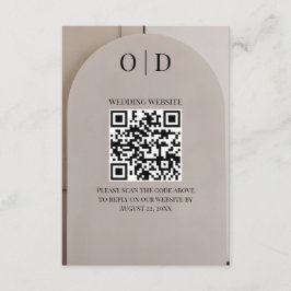 Arch Neutral Luxe Wedding QR Code エンクロージャーカード