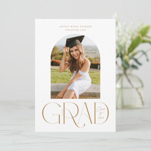 Arch One Photo White卒業発表 案内状 (スタンド正面)