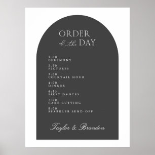 Arch Order of Day結婚'sイベント時間歓迎サイン ポスター