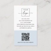Arch photoモダン light ミニマル dusty blue QRロゴ 名刺 (裏面)