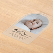 Arch Photo Baptism Invitation アクリル招待状 (レイダウン)