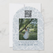 Arch Photo Floral Toile Script Save the Date 招待状 (裏面)