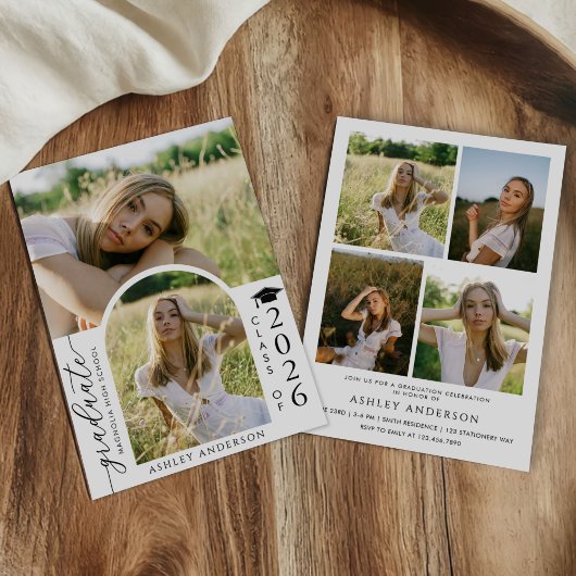 Arch Photo Graduation Party Invite Announcement 招待状