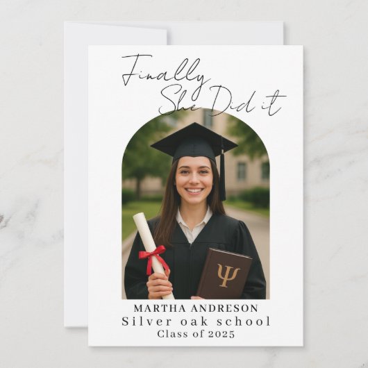 Arch Photo Graduation Party Invite Announcement 招待状 (正面)