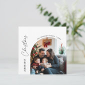 Arch Photo Merriest Christmas Family With Baby  シーズンカード (スタンド正面)