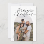 Arch Photo Minimal Modern Elegant Script Christmas シーズンカード (正面)
